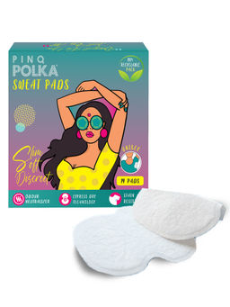 Pinq Polka - Premium Cotton Feel Ultra Disposable Underarm Sweat Pads, Pack of 14