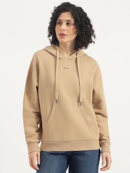 United Colors of Benetton - Beige Polycotton Full Sleeves Regular Pull On Hoodie