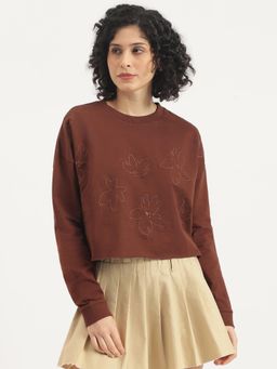 United Colors of Benetton - Brown Pure Cotton Full Sleeves Regular Pull On Sweatshirt