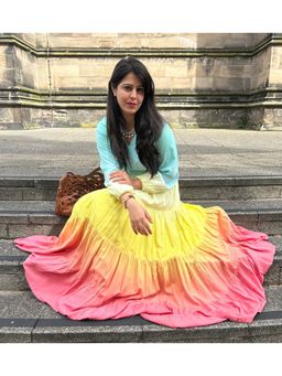 ELAYEE - Iris Bloom Multi-Colour Ombre Maxi Dress