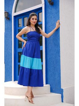 ELAYEE - Multi-Colour Dolphin Dive Dual Colo Block Midi Dress