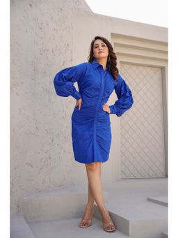 ELAYEE - Blue Lagoon Ruched Mini Dress