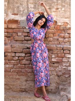 PHLAR - Purple Lisa Side-Cut Out Midi Dress