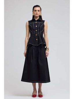 ZABELLA - Seoul Black Denim Shirt with Skirt