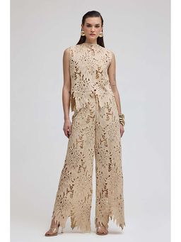 ZABELLA - Venice Beige Lace Top with Pant Co-Ord's
