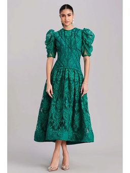 ZABELLA - Forest Green Sleeve Midi Dress