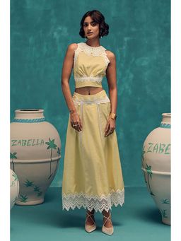 ZABELLA - Grace Handcrafted Linen Top with Skirt