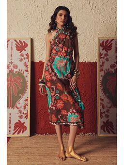 ZABELLA - Wander Folk Halter Midi Dress