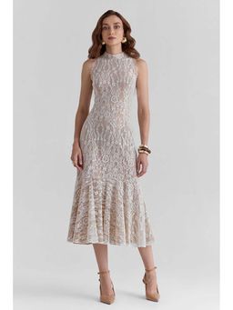 ZABELLA - Haze White Lace Midi Dress