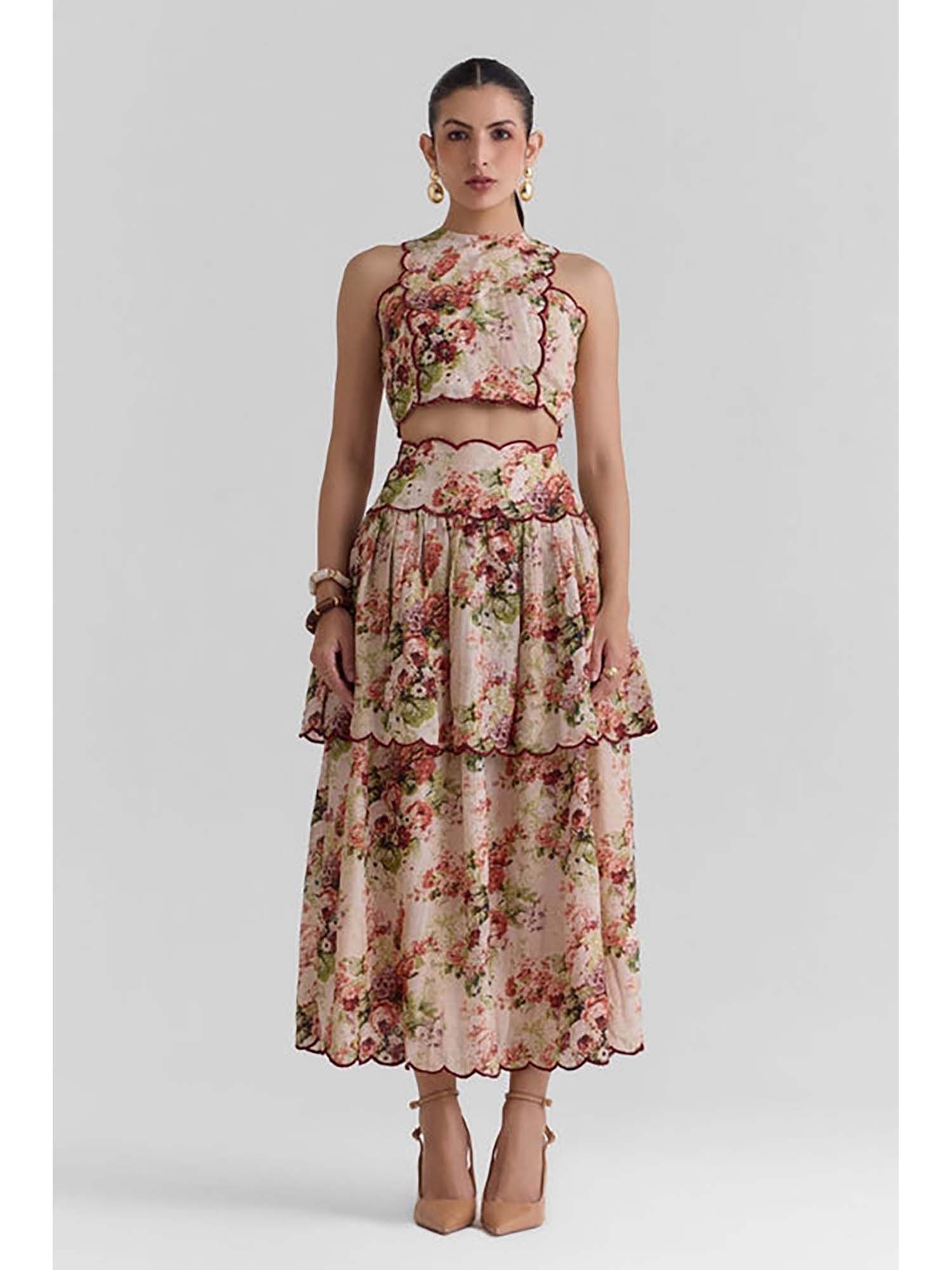 zabella Petal Print Top with Skirt-picture-13