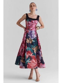 ZABELLA - Flutter Satin Flared Midi Dress