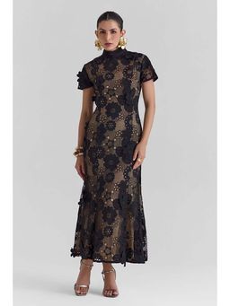 ZABELLA - Velour Lace Midi Dress
