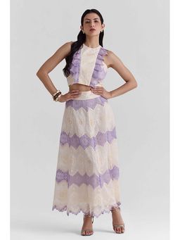 ZABELLA - Lumira Lavender Lace Top with Skirt Set