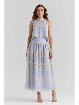 ZABELLA - Niva Lace Blue Top with Skirt