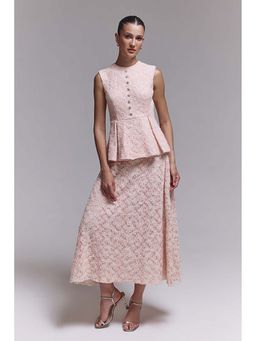 ZABELLA - Robin Pink Lace Top with Skirt