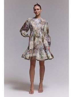 ZABELLA - Quinn Printed Silk Linen Dress