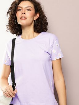 DILLINGER - Womens Boxy Regular Embroidery Round Neck T-shirt
