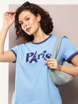 DILLINGER - Womens Boxy Regular Embroidery Round Neck T-shirt