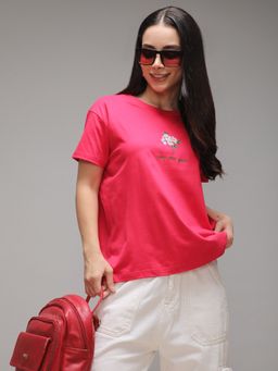 DILLINGER - Womens Short Sleeve Boxy Regular Embroidery T-shirt