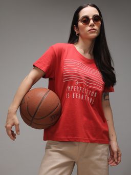 DILLINGER - Womens Short Sleeve Boxy Regular Embroidery T-shirt