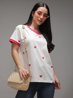 DILLINGER - Womens Short Sleeve Boxy Regular Embroidery T-shirt