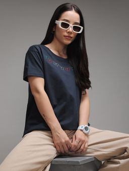 DILLINGER - Womens Short Sleeve Boxy Regular Embroidery T-shirt