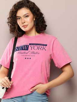 DILLINGER - Womens Oversized Printed Round Neck T-shirt