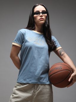 DILLINGER - Womens Short Sleeve Regular Fit Round Neck Varsity Embroidery T-shirt