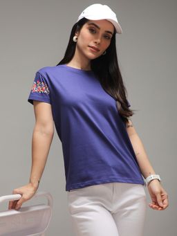 DILLINGER - Womens Short Sleeve Regular Fit Round Neck Embroidery T-shirt