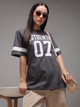 DILLINGER - Womens Short Sleeve Oversized Round Neck Printed T-shirt