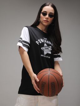 DILLINGER - Womens Short Sleeve Oversized Round Neck Printed T-shirt