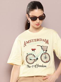 DILLINGER - Womens Oversized Embroidery Round Neck T-shirt