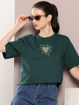 DILLINGER - Womens Oversized Embroidery Round Neck T-shirt