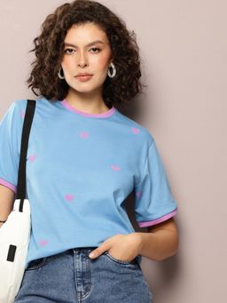 DILLINGER - Womens Oversized Embroidery Round Neck T-shirt