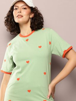 DILLINGER - Womens Oversized Embroidery Round Neck T-shirt