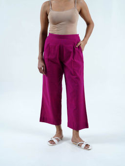 Cyan - Magenta Cotton Chambray Pant
