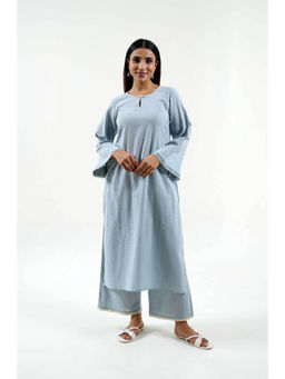 Cyan - Blue Cotton Kurta