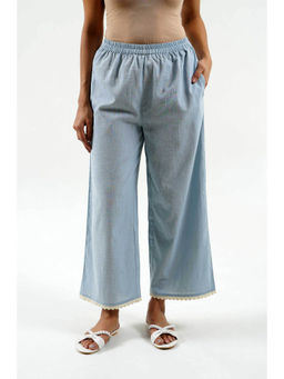 Cyan - Blue Cotton Palazzo