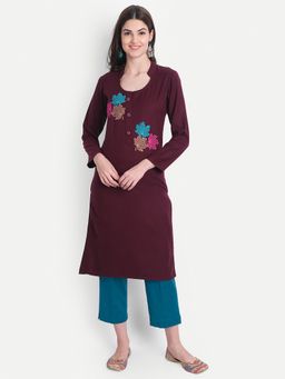 Alavya - Embroidered Woolen Winter Kurta