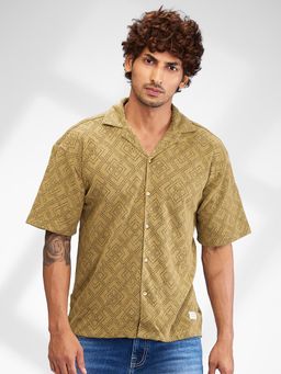 Spykar - Brown Half Sleeves Cotton Relaxed Fit Shirt for Men