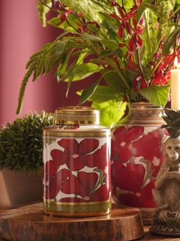 Pure Home + Living - Red Rosabay Print c Canister