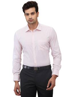 Park Avenue - Regular Fit Solid Light Peach Shirt