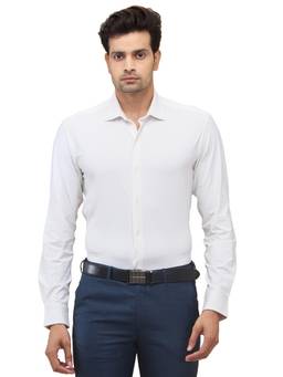 Park Avenue - Slim Fit Printed Light Fawn Shirt