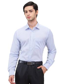 Park Avenue - Slim Fit Printed Medium Blue Shirt