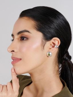 Stone Story By Shruti - Women Purple Sterling Silver Stones Ear Cuffs & Clips Earrings