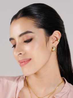Stone Story By Shruti - Women Pink Sterling Silver Stones Ear Cuffs & Clips Earrings