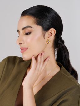 Stone Story By Shruti - Women Purple Sterling Silver Stones Studs Earrings