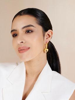 Stone Story By Shruti - Women Purple Sterling Silver Stones Hoops Earrings