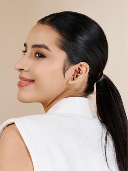 Stone Story By Shruti - Women Purple Sterling Silver Stones Ear Cuffs & Clips Earrings