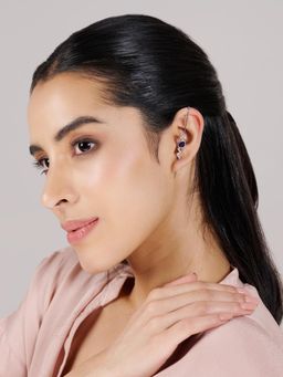 Stone Story By Shruti - Women Purple Sterling Silver Stones Ear Cuffs & Clips Earrings